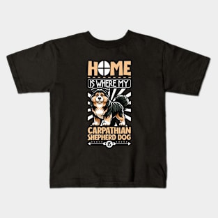 Home is with my Carpathian Shepherd Dog Kids T-Shirt